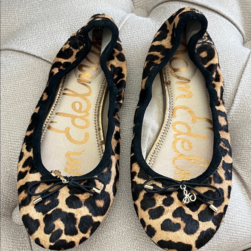 Sam Edelman Animal Print Flats with Bow